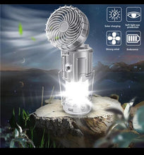 6 In 1 Portable Outdoor Led Camping Lantern With Fan Solar Charge|FUSION SHOP