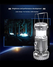 6 In 1 Portable Outdoor Led Camping Lantern With Fan Solar Charge|FUSION SHOP