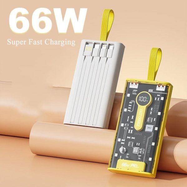 66w Fast Charging 20,000 Mah Power Bank With Cable|FUSION SHOP